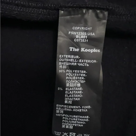 The Kooples Sport black faux leather quilted Moto jacket  Size Large - Picture 7 of 12